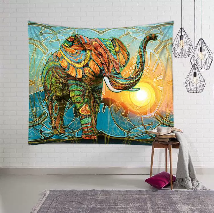 Đông Nam Á voi Ấn Độ màu sắc đẹp Bắc Âu in treo tường vải nền trang trí tấm thảm trang trí tường khăn trải bàn