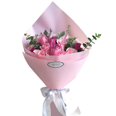优雅的一束 粉玫瑰花束重庆鲜花同城速递送女