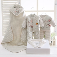 Quần áo cotton cho bé sơ sinh 0-15 tháng giữ hộp quà tặng bộ quần áo mùa xuân và mùa thu 6 Quần áo trẻ sơ sinh cotton 9 hộp quà tặng cho bé sơ sinh
