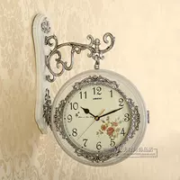 Лишенг висящие часы гостиная тихий европейский стиль современные творческие два -сильные часы ретро двойные висящие часы с часами