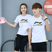 2018 mùa hè Li Ning thể thao ngắn tay t-shirt nam giới và phụ nữ vòng cổ người yêu giản dị mặc áo polo năm quần phù hợp với triều
