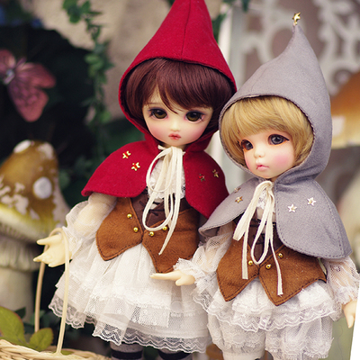 taobao agent AMORS dressing BJD baby clothes YOSD clothing set 6 -point little red hat second season small red & small gray