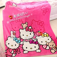 Hello Kitty Hello Kitty Nhung San Hô Nhung Chăn Khăn Là Mùa Hè Làm Mát Chăn Giải Trí Chăn chăn lông cừu 2 mặt