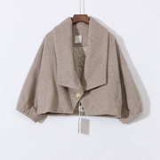 〖Shi〗 thương hiệu giảm giá Châu Âu và Hoa Kỳ của phụ nữ mới mùa đông quần áo một nút áo len ngắn coat 2L332