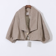 〖Shi〗 thương hiệu giảm giá Châu Âu và Hoa Kỳ của phụ nữ mới mùa đông quần áo một nút áo len ngắn coat 2L332 áo dạ nữ