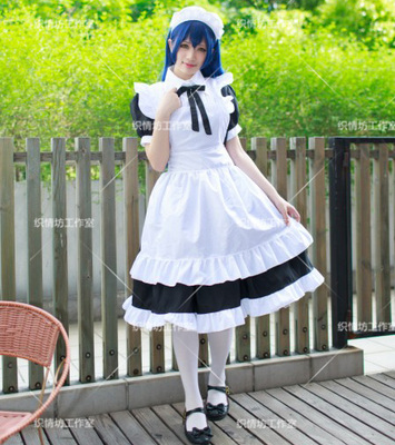 taobao agent Real shot cosplay anime clothing Love LIVE Bird Sea Weihai Wei Zone maid costume COS long skirt