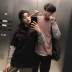 Bác Bác 17aw vài mùa thu và mùa đông Han Fan couple áo len đặt Hàn Quốc phiên bản của đáy áo giả hai người đàn ông và phụ nữ Cặp đôi áo len