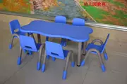 Trẻ em lượn sóng 6 người mẫu giáo bàn vuông bàn nhựa Bàn mẫu giáo nâng bàn nhựa sang trọng bàn ghế sang trọng - Phòng trẻ em / Bàn ghế