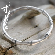 Inch Bạc Vân Nam Pure Handmade S999 Full Silver Snowflower Bạc Tre Bạc Bracelet Bạc Hàn Quốc Cá tính Cổ điển Sterling Bạc Bracelet