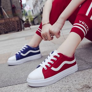 Mùa xuân năm 2018 mới ins canvas giày sinh viên Hàn Quốc phiên bản của Harajuku đa năng màu phẳng swatch giày net giày đỏ
