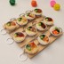 Màu xanh và trắng sứ keychain mô phỏng thực phẩm thực phẩm bát nhỏ ramen cháo gạo bữa ăn mô hình mẫu giáo chơi nhà đồ chơi Đồ chơi gia đình