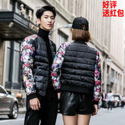 Hàn quốc phiên bản của cùng một đoạn người đàn ông và phụ nữ bóng chày cổ áo floral coat những người yêu thích mùa đông thanh niên hoang dã mỏng bông áo xuống áo khoác