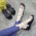 2018 mùa hè mới Hàn Quốc phiên bản của Muffin đáy dày với dép Roman sequins hoang dã mở ngón chân từ khóa giày của phụ nữ Sandal