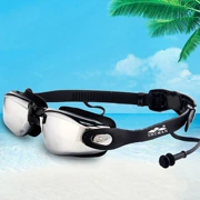 Kính bơi HD chống sương mù không thấm nước mạ phẳng hộp lớn unisex bơi thiết bị với một nút tai