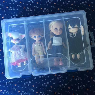 taobao agent OB11 BJD12 Beauty Pig Stuck Box Four -grid Storage Box Storage Box is just a box