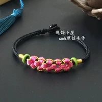 [Tình yêu] Peach Peach tay dây túi nguyên liệu dệt tay diy Sansei III dặm gói vật liệu vòng tay đào - Vòng đeo tay Clasp vòng vàng tây nữ