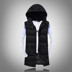A8 mùa thu và mùa đông nam rửa bông dày vest có thể tháo rời trùm đầu triều Slim dài xuống áo khoác cotton vest vest Áo vest cotton