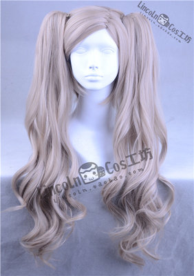 taobao agent High -temperature silk cosplay wig goddess strange record 5 persona5 high -roll apricot body+dual -rolled tiger clip