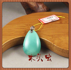 Украшения на шею 精品天然原矿湖北绿松石 项链吊坠 颈饰手链挂件925银扣