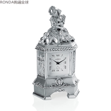 Будильник 意大利进口 linea argenti手工镀银欧式复古台钟时钟姊妹拥情25cm