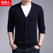 Nam cực áo len nam Hàn Quốc phiên bản V-Cổ Mỏng đơn giản màu rắn dệt kim len cardigan thanh niên áo giản dị áo sơ mi