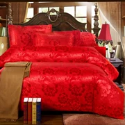Chăn màu đỏ bao gồm một mảnh duy nhất jacquard quilt bìa AB phiên bản chăn đơn đôi sản phẩm giường cưới 2 mét - Quilt Covers