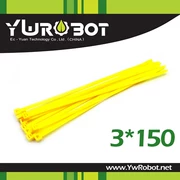 [YwRobot] Các công cụ phổ biến Màu cáp nylon Tie 3 * 150mm Khai thác hoàn thiện Vàng 50 Gói - Bộ sửa chữa xe đạp điện