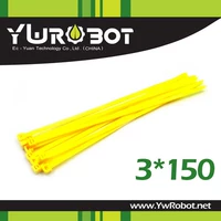 [YwRobot] Các công cụ phổ biến Màu cáp nylon Tie 3 * 150mm Khai thác hoàn thiện Vàng 50 Gói - Bộ sửa chữa xe đạp điện pin xe đạp điện sanyo