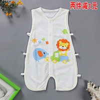 Mùa hè bé đảo bé sợi tre không tay dính liền vest vest lưới quần áo quần áo trẻ em romper mỏng quần áo cho trẻ sơ sinh