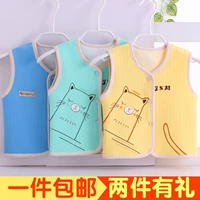 Bé quần áo trẻ em cộng với nhung trai nút cardigan vest trẻ sơ sinh quần áo trẻ em áo khoác phim hoạt hình trẻ em vest áo gile vest bé trai