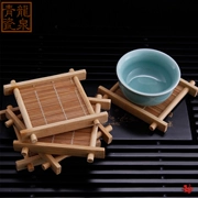 Kung Fu Bộ trà Trà Phụ kiện nghi lễ Tre Coaster Square Tic Tac Toe Cup Tre Tea Khay Pad Pad Cách nhiệt Đặc biệt