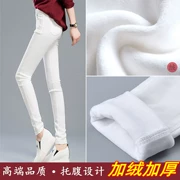 Quần bà bầu màu trắng quần legging mùa đông dày quần bà bầu mùa thu và mùa đông mẫu mặc cộng với nhung lớn kích thước ấm bụng nâng quần