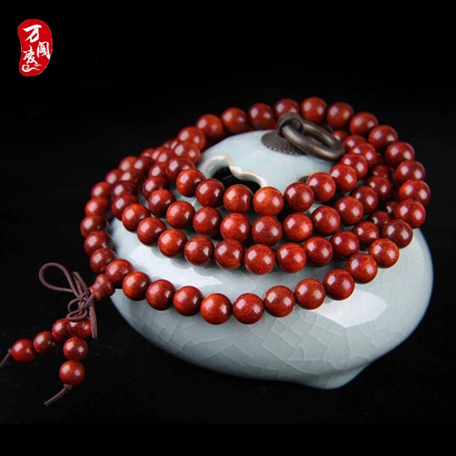 Браслет из сандалового дерева из розового дерева, деревянные четки из круглых бусин из грецкого ореха, 108 бусин