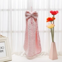 Розовое мягкое полотенце с бантиком, кухня, увеличенная толщина