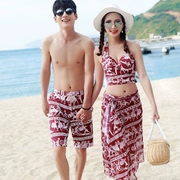 Jin Geer cặp đôi áo tắm nữ bikini ba mảnh thép tấm thu thập Pingjiao bãi biển cặp đôi kỳ nghỉ áo tắm - Vài đồ bơi