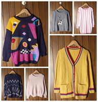 Vintage Vintage Vintage Sen nữ ngọt ngào cô gái mềm len handmade áo len mùa đông áo len 5 cardigan nữ