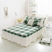Cotton đơn giản sọc kẻ sọc sọc một mét hai mét năm màu xanh lá cây trải giường váy 1,5 cotton - Váy Petti
