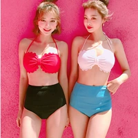 2019 bạn gái mới mặc bikini màu du lịch tụ tập eo cao mảnh mai áo tắm thép tấm tam giác gợi cảm ngọt ngào - Bikinis áo tắm hai mảnh