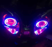 Kawasaki zx6r ống kính đôi ánh sáng đôi mắt xenon thiên thần Kawasaki ninja zx-6r 07-08 lắp ráp đèn pha - Đèn HID xe máy