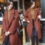 Thời trang Hàn Quốc áo len gió trong phần dài lỏng áo len lớn ve áo mùa thu và mùa đông khí chất quần áo của phụ nữ - Áo Hàn Quốc áo măng tô burberry nữ