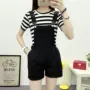 Mùa xuân và mùa hè 2018 của phụ nữ phiên bản Hàn Quốc mới của quần short Xiêm đen giản dị hoang dã - Quần short quần short jean nữ ống rộng