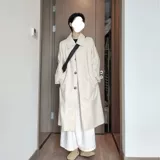 Осенний белый плащ, куртка, длинное пальто, коллекция 2023, подходит для подростков, средней длины