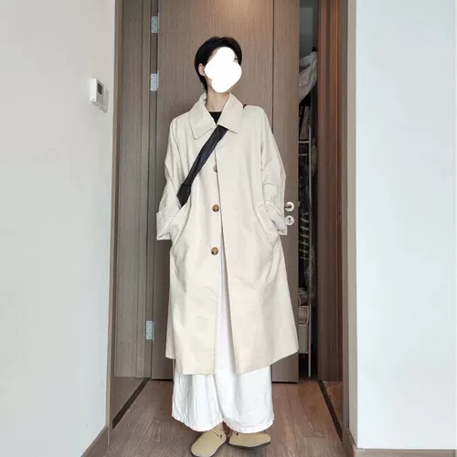 Осенний белый плащ, куртка, длинное пальто, коллекция 2023, подходит для подростков, средней длины