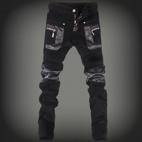 Мужской демисезонный утепленный пуховик, штаны, приталенные джинсовые джинсы, карандаш, в корейском стиле