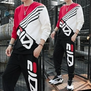 Bộ quần áo nam đẹp trai 2019 đầu thu bình thường phù hợp với phiên bản Hàn Quốc của xu hướng hoang dã hai mảnh sinh viên thương hiệu mùa thu - Bộ đồ