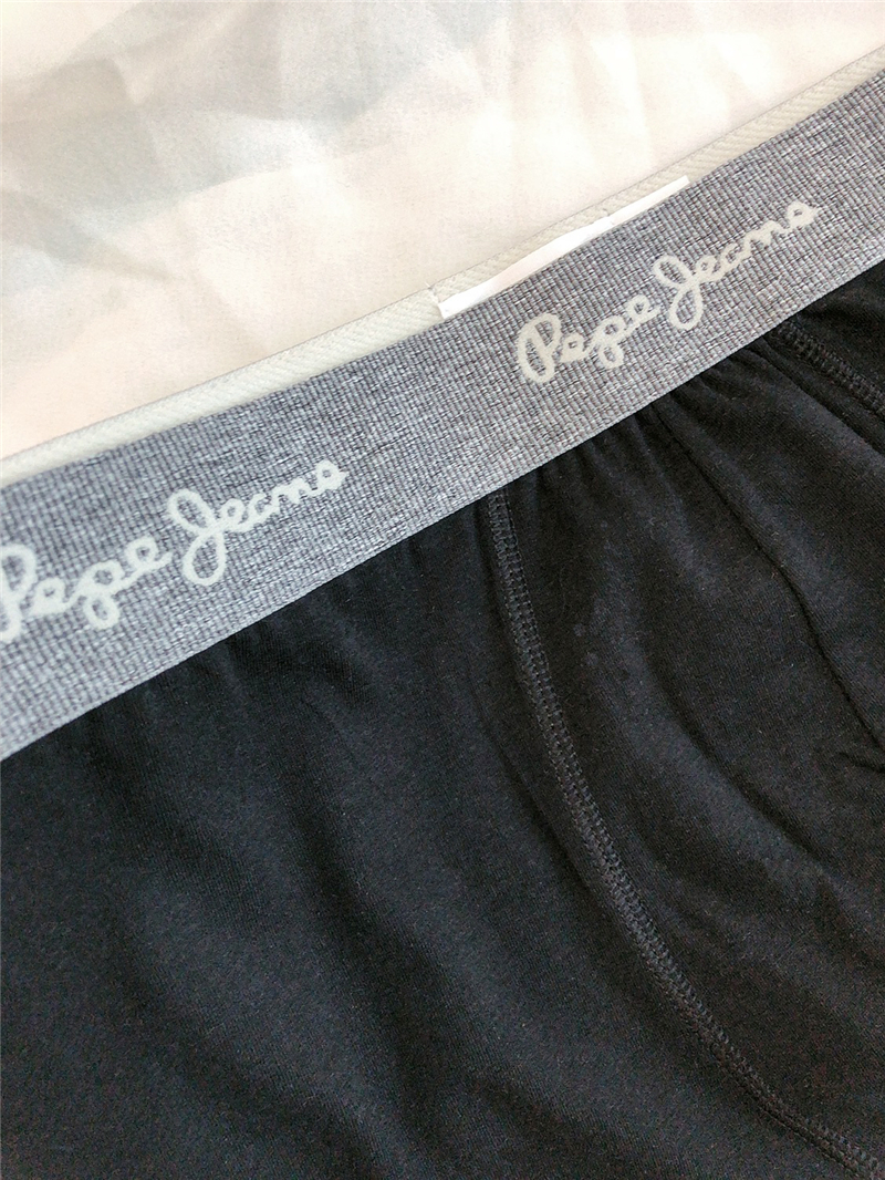 Black Grey Edge5 piece free shipping ● Europe and America original single foreign trade high quality pure cotton Solid color middle-waisted Flat angle Boxer underwear man