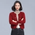 [66 nhân dân tệ giải phóng mặt bằng] Fan Ximan 2017 mùa đông mới thời trang đan cardigan dài tay Hàn Quốc áo ngắn mặc áo cardigan nữ mỏng Cardigan