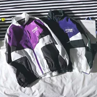 Ulzzang phiên bản Hàn Quốc của áo khoác thể thao hip-hop phong cách hip-hop của Harajuku bf đẹp trai xu hướng màu tím lỏng lẻo áo khoác nam áo khoác vest