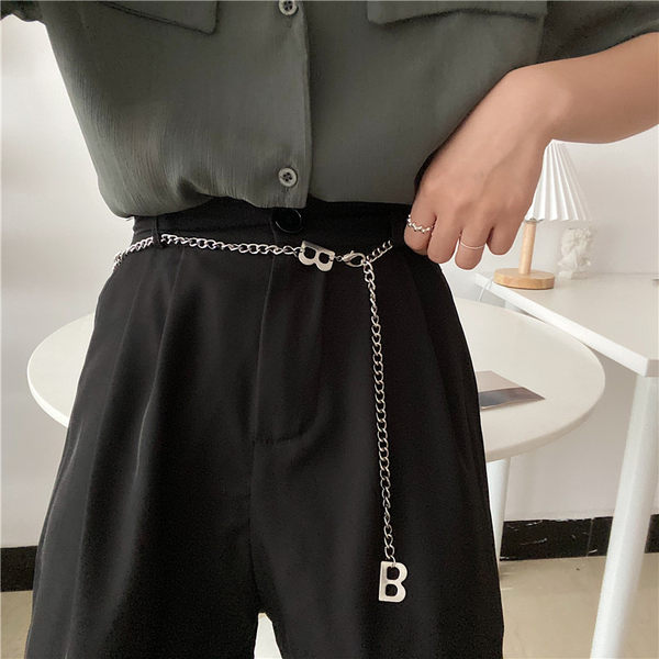 Брендовое металлическое элегантное универсальное платье с буквами, рубашка, ханьфу, ремень, европейский стиль