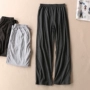 Đơn giản và giản dị gió lười Mùa thu mỏng màu rắn co giãn eo thẳng đồ ngủ nữ quần nhà WA621 quần áo thể thao
